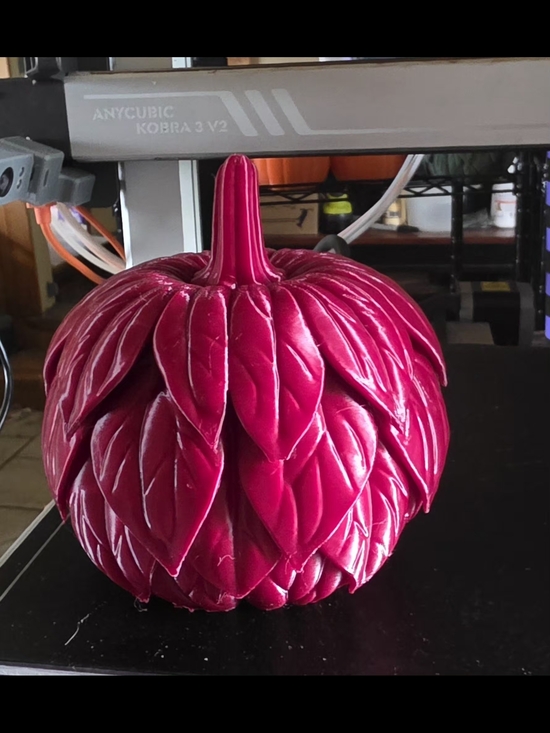 Other - Fuchsia 3D-Printed Leaf Pumpkin 4"